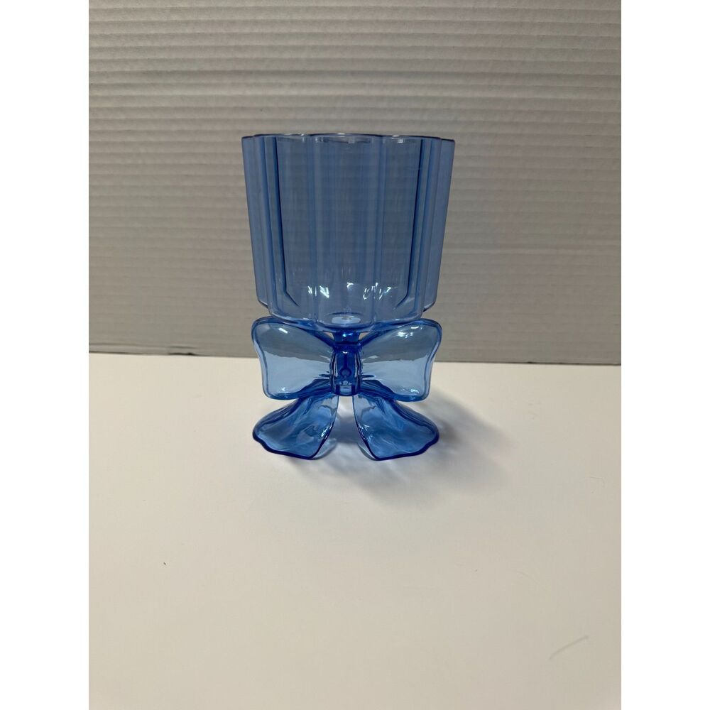 • Walmart Way To Celebrate Easter Party Bow Goblet Cup Blue Plastic Set of 3